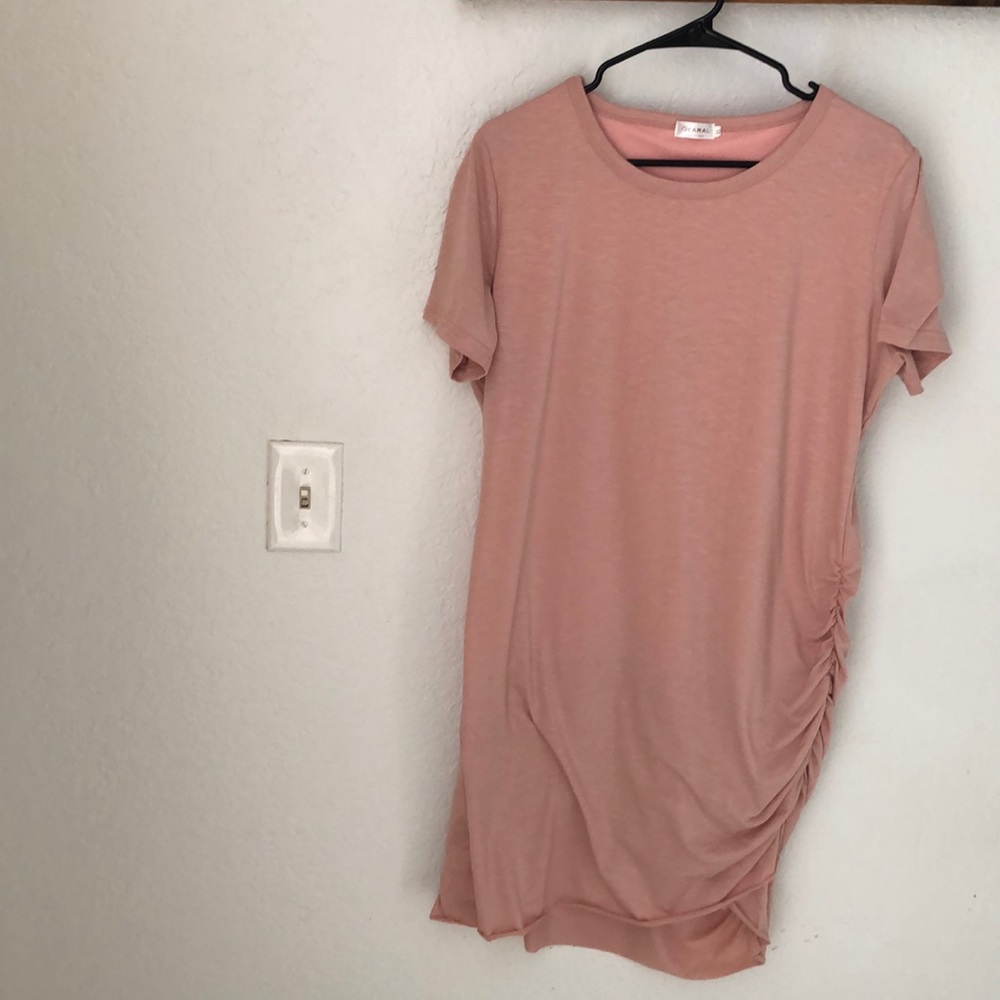 Blush ruched dress